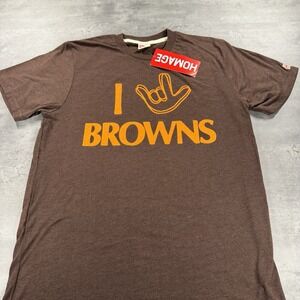 Homage Cleveland Browns Shirt Adult Medium Brown NFL Cartoon Caricature Football